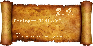 Rozinger Ildikó névjegykártya